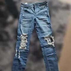 アメリカンイーグル ダメージデニム スキニーデニム ダメージジーンズ