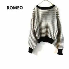 ロメオ　 オーバーサイズセーター　ストライプ　カジュアル　L