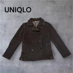 UNIQLO ユニクロ 長袖 デニムジャケット Pコート風 ブラック 黒 M