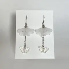 お花と蝶のピアス　ハンドメイド