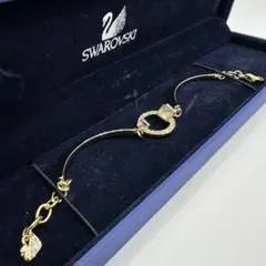 極美品✨スワロフスキー ブレスレット クリスタル ゴールドカラー