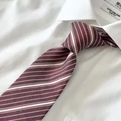 Paul Smith ネクタイ ボルドー ストライプ シルク100%