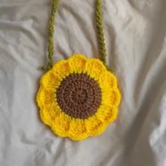 ポシェット バッグ 花 子供 ハンドメイド 編み物 毛糸 かぎ編み 手作り