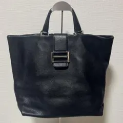 HIROFU ヒロフ レザー　ハンドバッグ ネイビー　本革　A4収納のサムネイル
