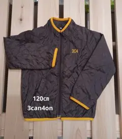 3can4on キッズジャケット 120cm ブラウン/イエロー