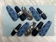 ヒョウ柄マットネイルチップ10個セット