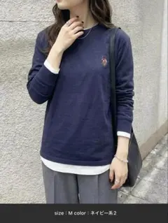 【U.S. POLO ASSN.】オーバーサイズ ワンポイントロゴ ロンTシャツ