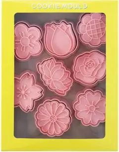 フラワーズクッキー型 8個セット漫画製菓用品プレスタイプ