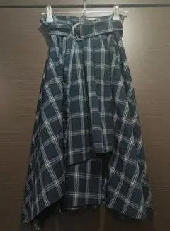 INGNI ネイビー系チェック Mサイズ スカート ベルト付き