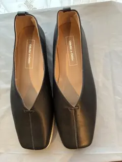 Odette e Odile♡ブラックフラットスクエアトゥシューズ22.5