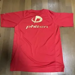 phiten 赤色 ロゴ入り シャツ