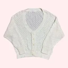 イーハイフンワールドギャラリー　カーディガン　オフホワイト　透かし編み