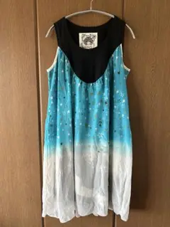 スカラー　ノースリーブワンピース　ブルー