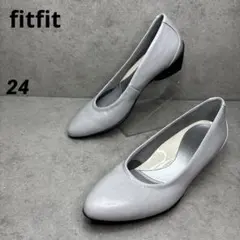 展示品未使用！fitfit コンフォートパンプス ポインテッドトゥ シルバー