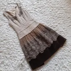 『TOCCA』 トッカ (0) 異素材切り替えワンピース コーデュロイ ニット