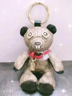 テディベアー バッグチャーム キーリング チェスナッツ×カーキ×ストロベリー