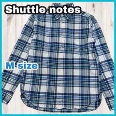 シャトルノーツ ユナイテッドアローズ 長袖 チェック シャツ ブルー系 コットン