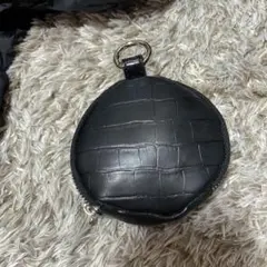 niko and ... クロコダイル風円形ポーチ エコバッグブラック
