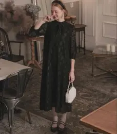 BONLECILL noir オケージョンドレス フリーサイズ 黒 七分袖