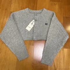 GRL ロゴ刺繍ケーブルニットショート丈カーディガン[k9311d]