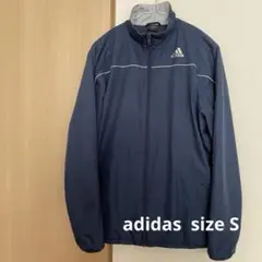 adidas ナイロンジャケット Sサイズ ネイビー