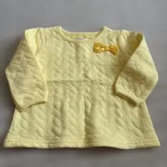 No.63 イエロー リボン付き カットソー 80cm