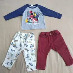 男児 Tシャツ パンツ まとめ売り 長袖シャツ 長ズボン キャラクター ミッキー