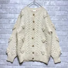 レモンツリー ニットカーディガン アイボリー フェミニン ウール100 女っぽ