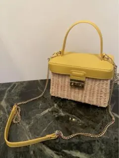 ZARA かごバッグ　黄色