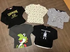 ロンTシャツ110黒５枚まとめ売り男の子長袖