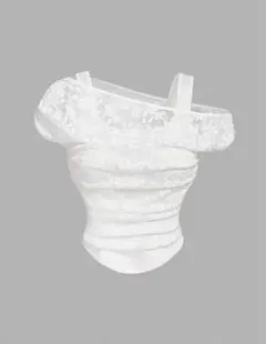 美品　オフショルダー ホワイトレース　トップス　XSサイズ　SHEIN