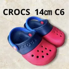 クロックス CROCS キッズ子供 サンダル ネイビー レッド C6 14㎝のサムネイル