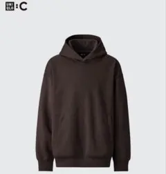 UNIQLO C スウェットオーバーサイズプルパーカー ダークブラウン2XL