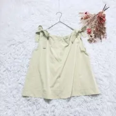 GRL グレイル 肩リボンノースリーブカットソー ブラウス 無地 キレイめ 夏