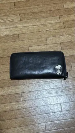 スヌーピー 長財布 ラウンドファスナー ブラック