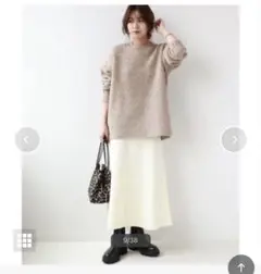 ウォッシャブルスポンジニットフレアスカート