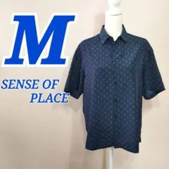 SENSE OF PLACE 半袖シャツ ネイビー M メンズ 春夏 カジュアル