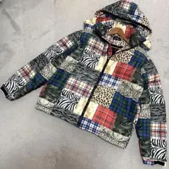 ☆ほぼ未使用品☆ELVIRA エルビラ　ダウン　パッチワーク　クレイジーパターン