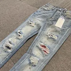 mnml ミニマル【新品未使用】X214リペアストレッチスキニーデニム 28