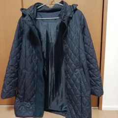 シューラルー　ネイビー キルティングジャケット フード付き