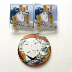 ハイキュー名言アクリルバッジ コレクション缶バッジ 影山飛雄　菅原孝支