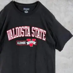 カレッジ【Champion】チームロゴ US古着 Tシャツ L ブラック