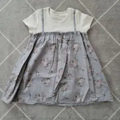 女の子　花柄ワンピース　120