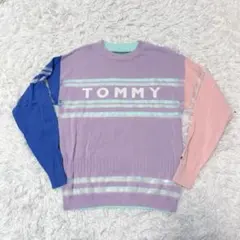 最新 トミーヒルフィガー ゴルフ サマー ニット ウェア マルチカラー ロゴ