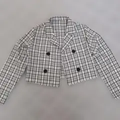 チェック柄 ダブルボタン ショート丈 ジャケットのサムネイル