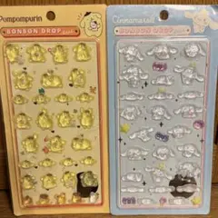 ポムポムプリン & シナモロール ボンボンドロップシール 2セット