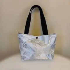 和風トートバッグ 白と金の模様