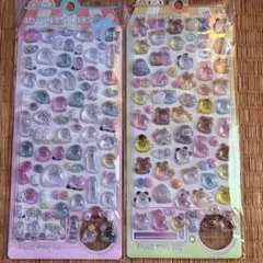 3Dぷっくりシール2枚セット 硬いタイプ
