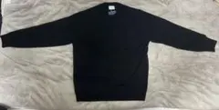 Super 120＇s ハイゲージ クルーネック ニット 黒　　　サイズM