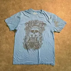 【Hurley X】スカルプリントTシャツ 青 古着usedSM54 L